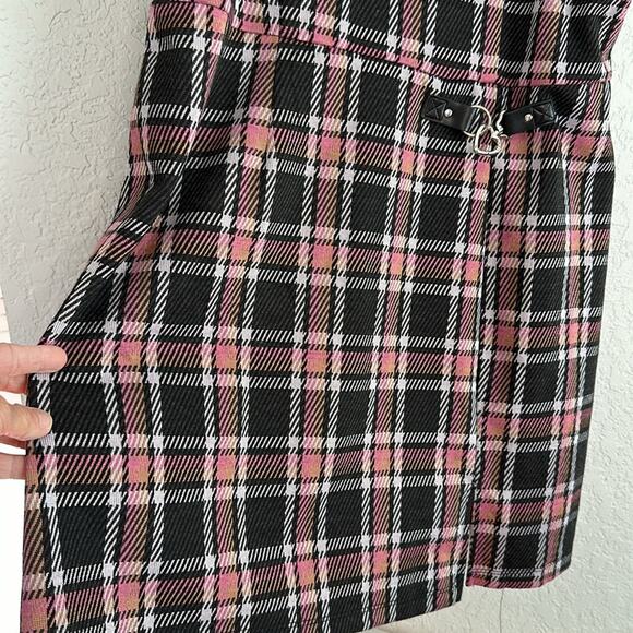 Steve Madden NYC XXXL Dress Pink Plaid Heart Fall Academia Twee Preppy School - Picture 7 of 8